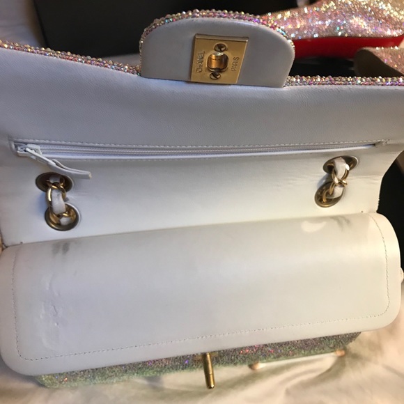 SOLD Authentic Swarovski Chanel Double Flap Bag - Picture 7 of 8